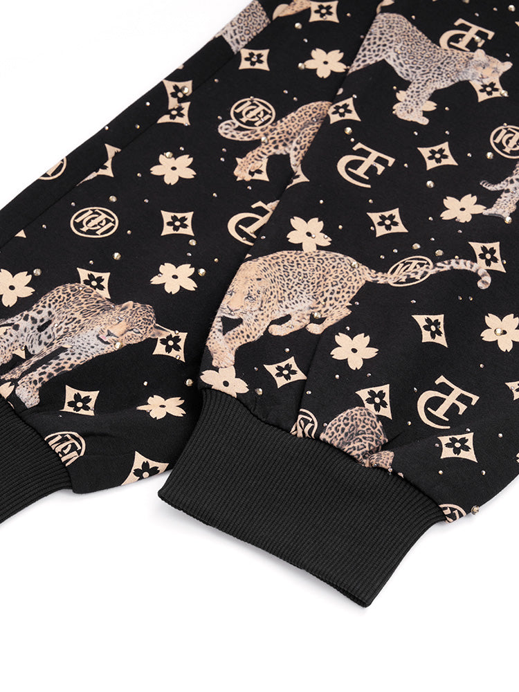 TCH Rhinestone Allover Print Jogging Trousers
