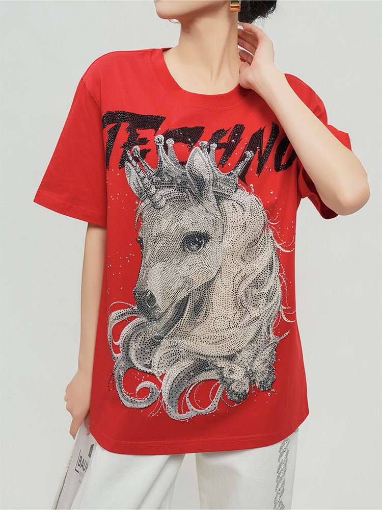 TCH Rhinestone Unicorn Street Graphic Tee