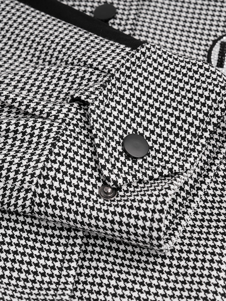 TCH Plaid Rhinestone Wings Sleeve Jacket