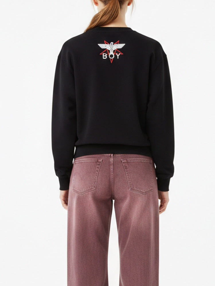 TCH Letter Rhinestone Graphic Sweatshirt