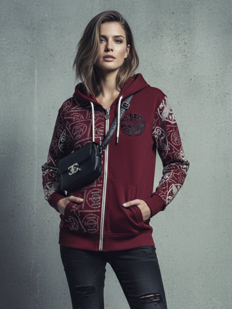 TCH Unisex Logo Rhinestone Skull Hoodie