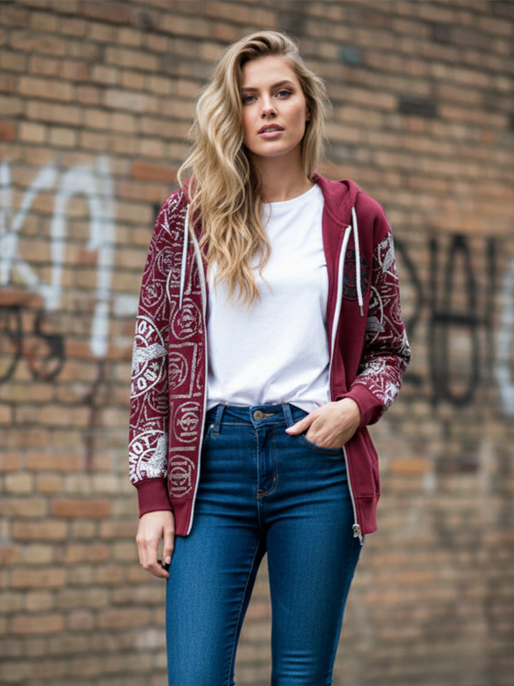 TCH Unisex Logo Rhinestone Skull Hoodie