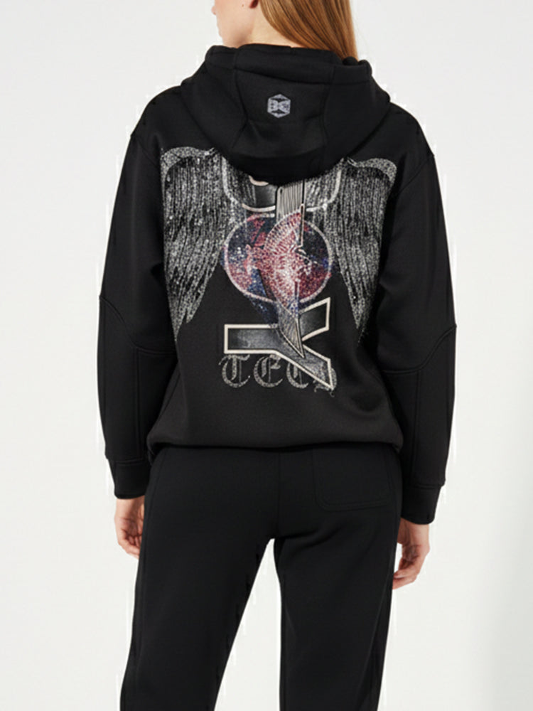 TCH Unisex Rhinestone Panda Hoodie