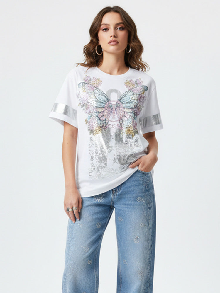 TCH Graphic Print White Cotton T-shirt