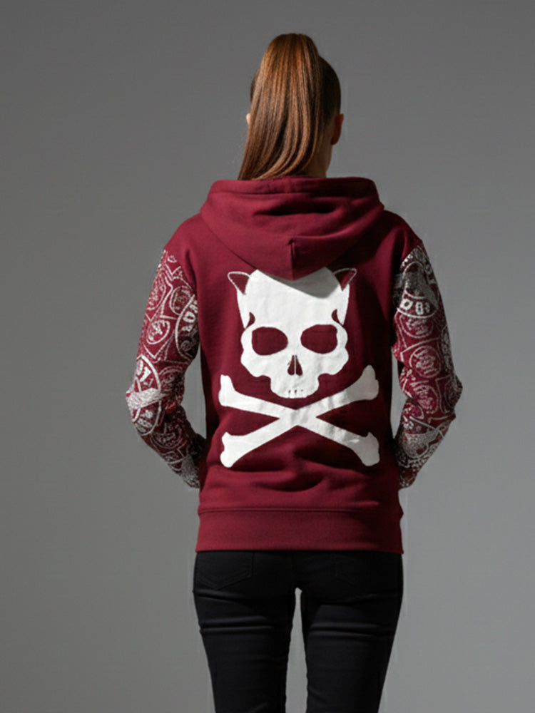TCH Unisex Logo Rhinestone Skull Hoodie
