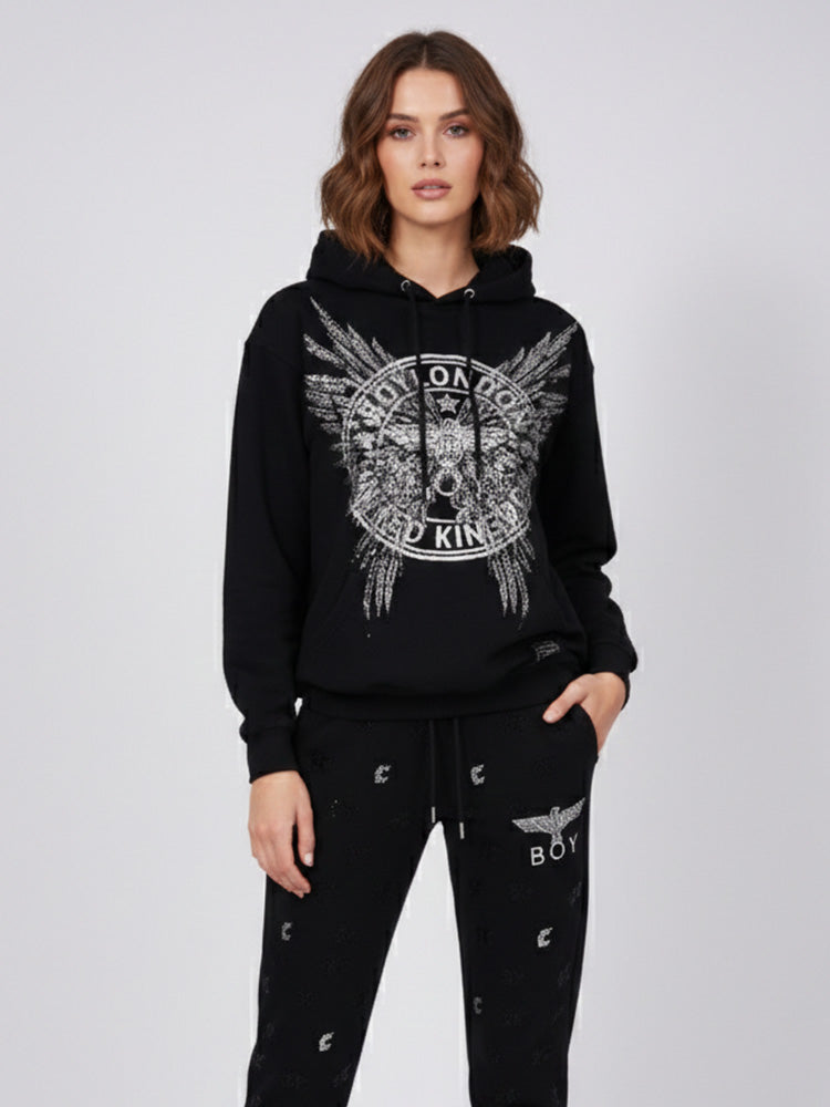 TCH Black Rhinestone Pullover Sweatshirt