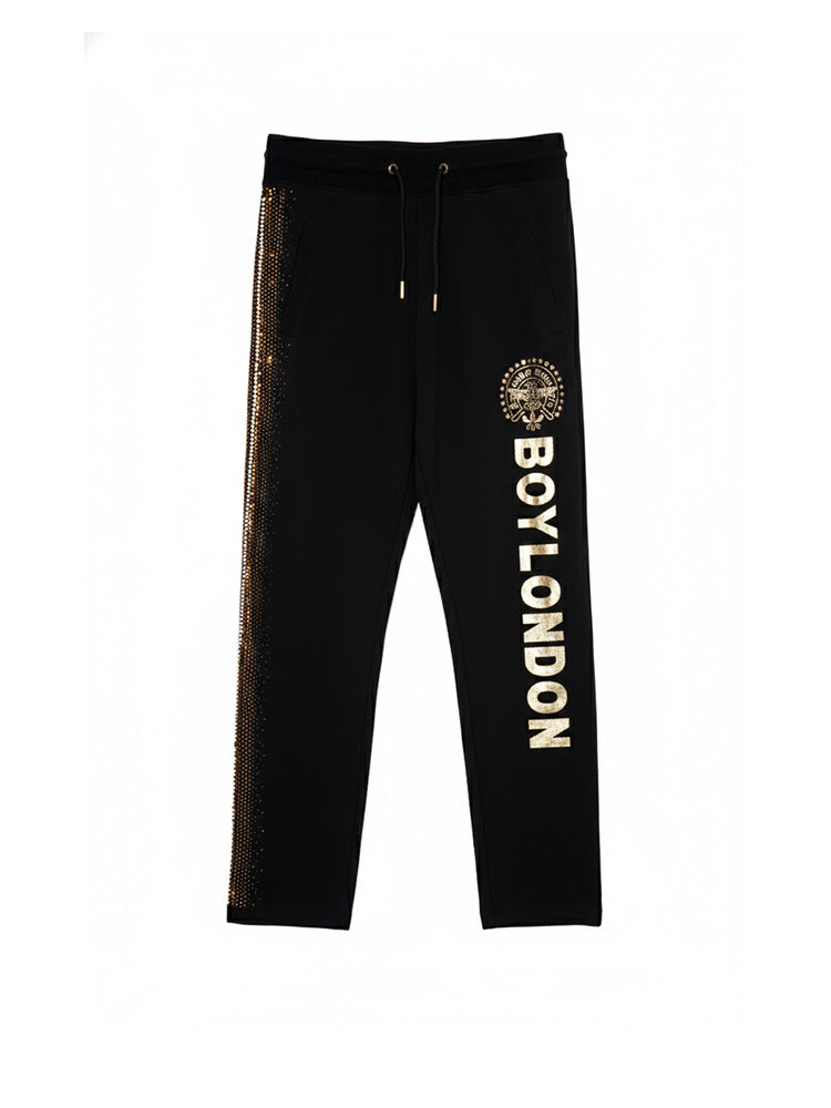 TCH Unisex Rhinestone Graphic Black Joggers