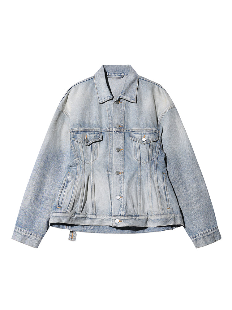 TCH Rhinestone Vintage Washed Denim Jacket