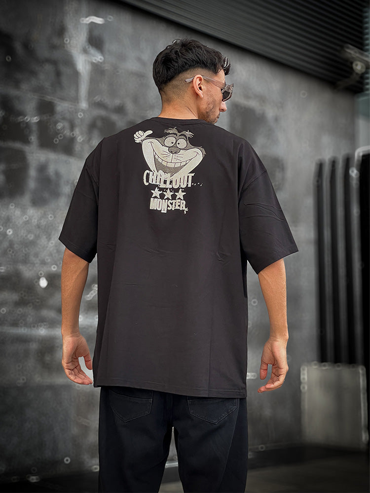 TCH Mens Raccoon Rhinestone Short Sleeve T-shirt