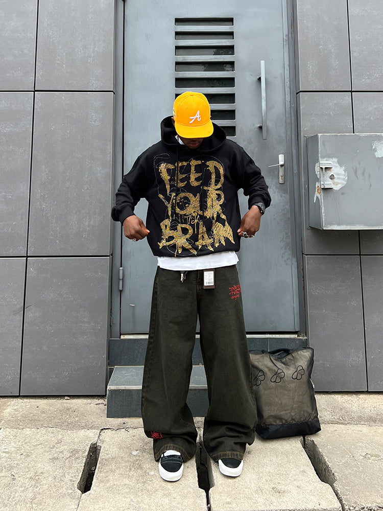 TCH Fashion Letter Printed Drawstring Loose Hoodies