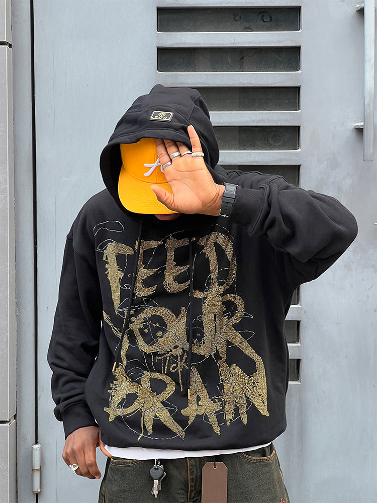 TCH Fashion Letter Printed Drawstring Loose Hoodies