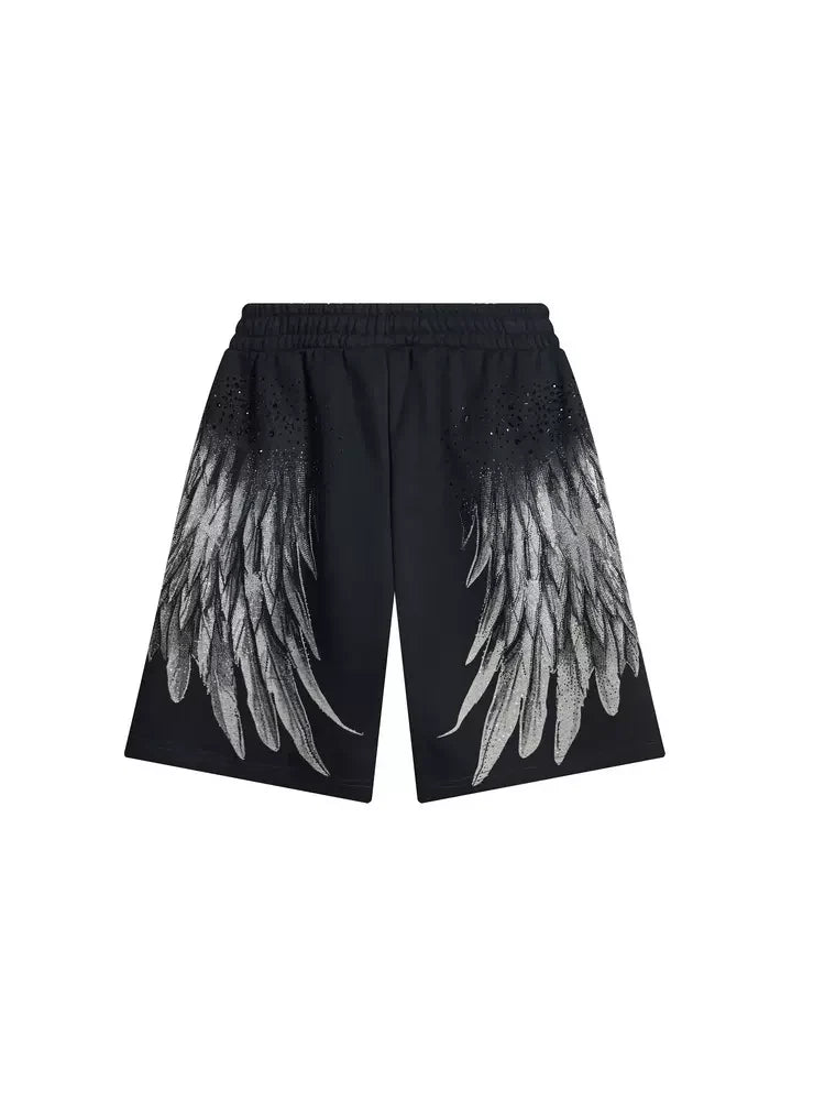 TCH Summer Angel Wings Rhinestone Trend Shorts