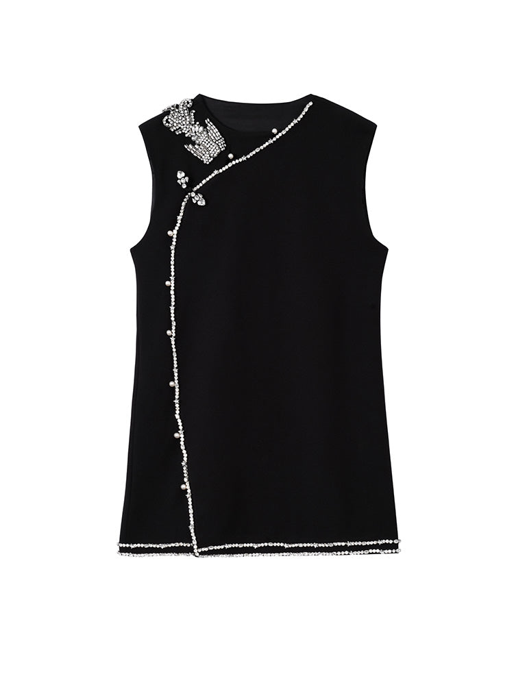 TCH Crystal-Embellished Chain Wrap Mini Dress