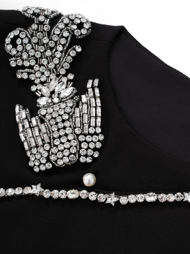 TCH Crystal-Embellished Chain Wrap Mini Dress
