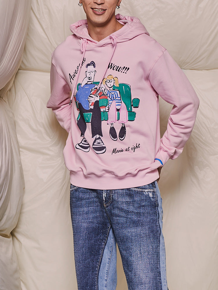 TCH Causal Rhinestone Graphic Sparkle Hoodies