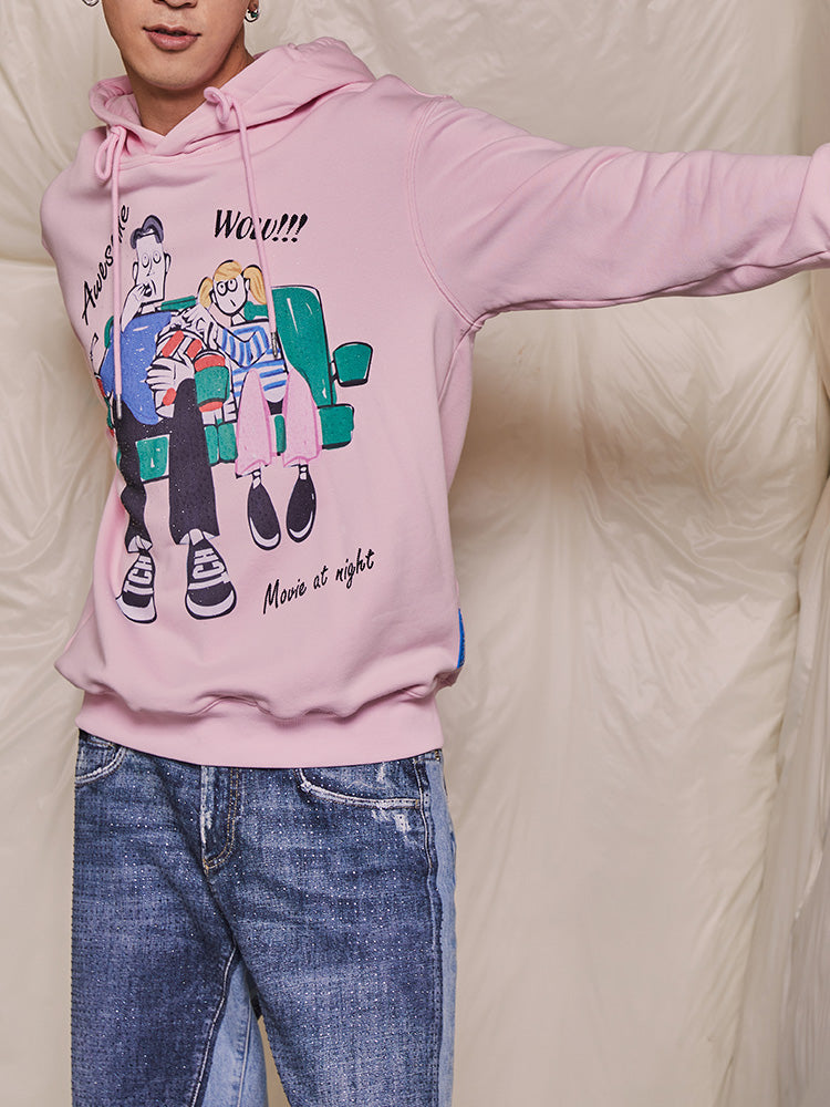 TCH Causal Rhinestone Graphic Sparkle Hoodies