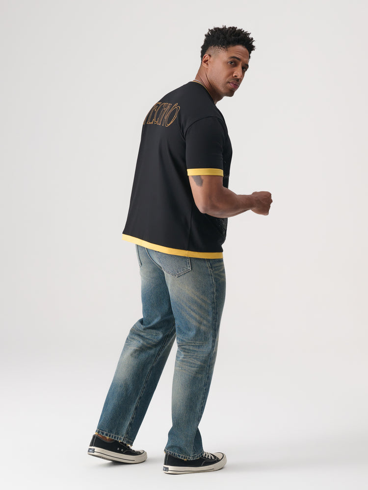 TCH Men Rhinestone Casual Straight Jeans