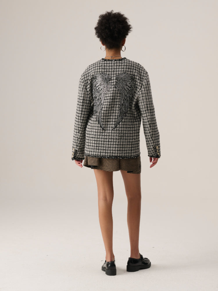 TCH Gold Button Tweed Cardigan