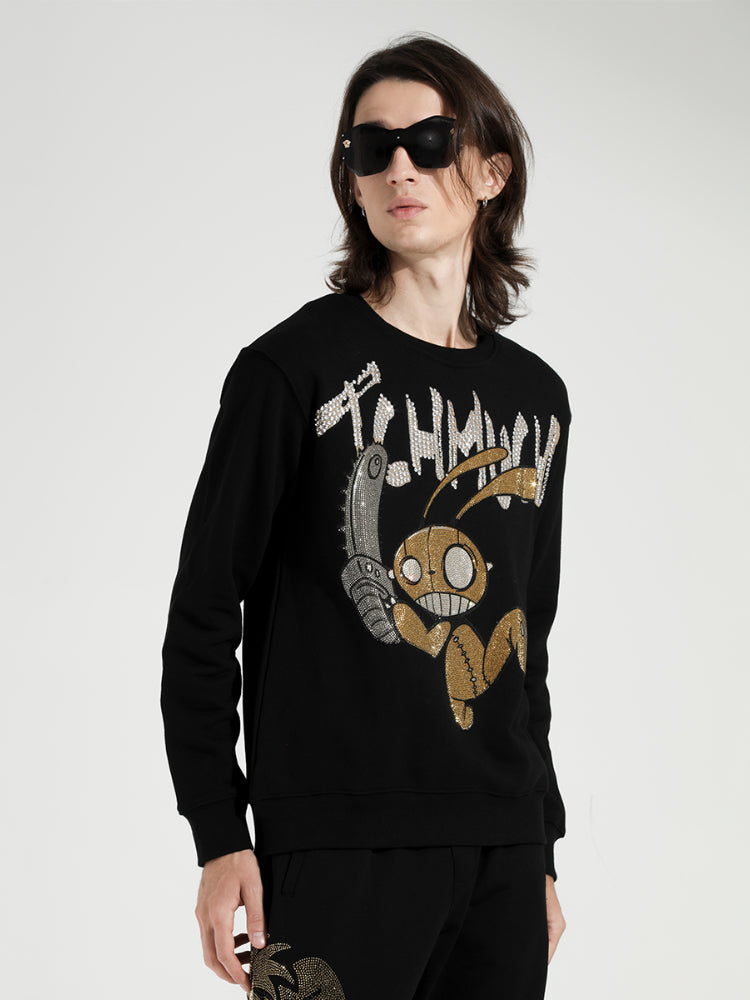 TCH Hot Diamond Letter Rabbit Printed Sweatshirt
