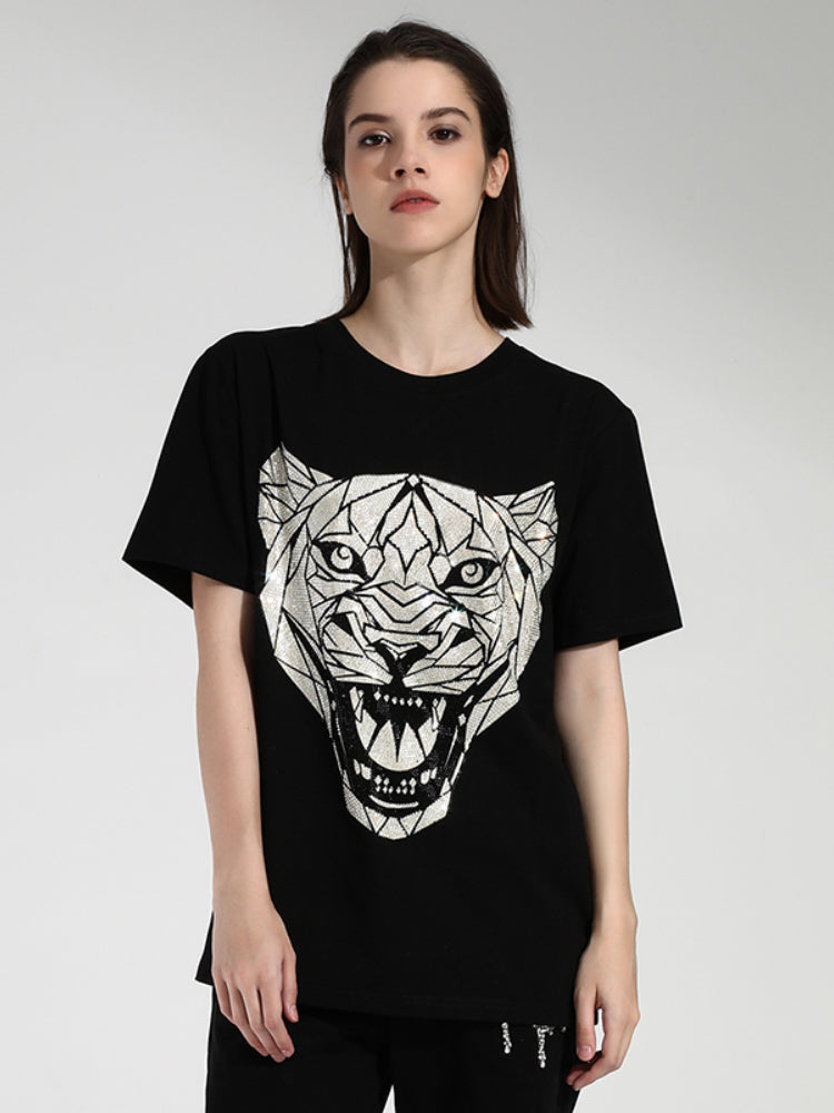 TCH Leopard Printed Crew Neck T-Shirt