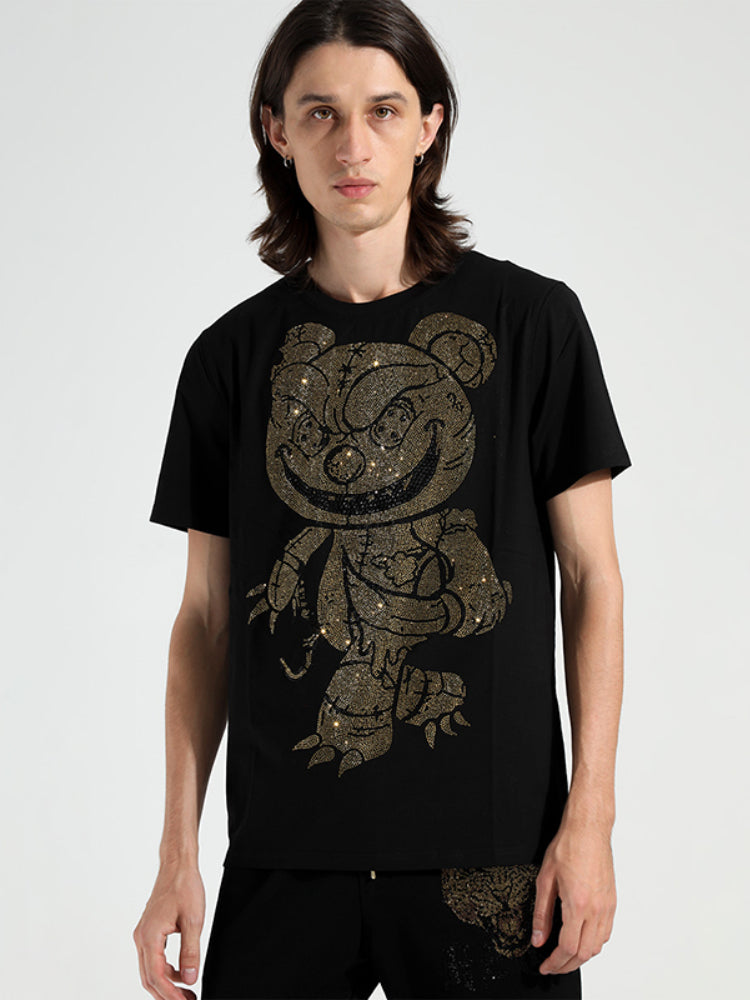TCH Graphic Cartoon Sparkle Crew Neck T-shirt