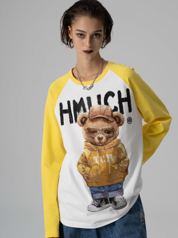 TCH Long Sleeve Crew Neck Splicing T-shirt