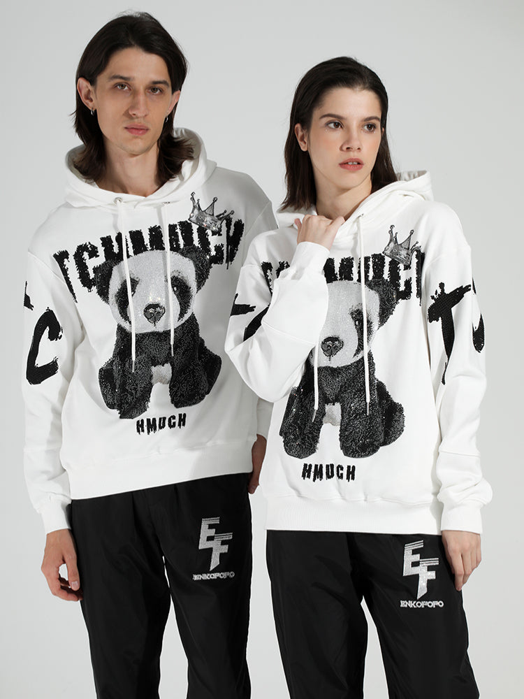 TCH Hot Diamond Panda Drawstring Hooded Sweatshirt
