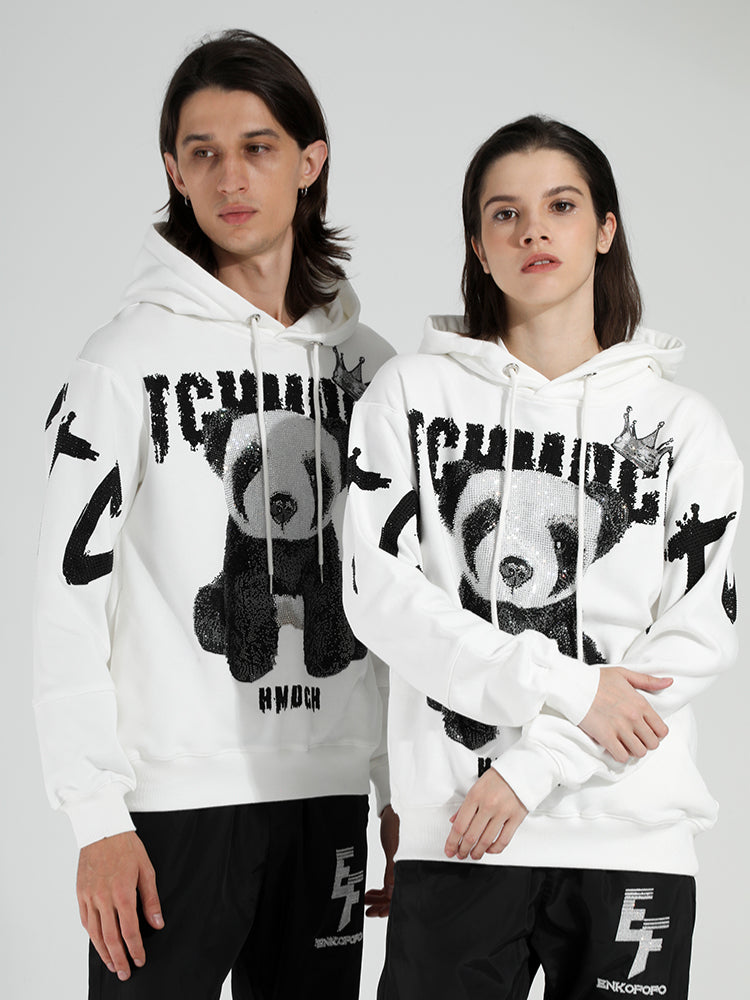 TCH Hot Diamond Panda Drawstring Hooded Sweatshirt