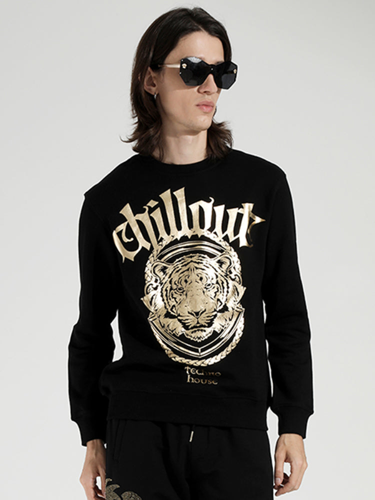 TCH Gold Printed Crew Neck Loose Sweatshirt