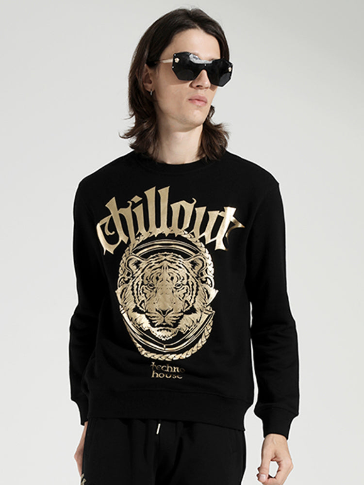 TCH Gold Printed Crew Neck Loose Sweatshirt