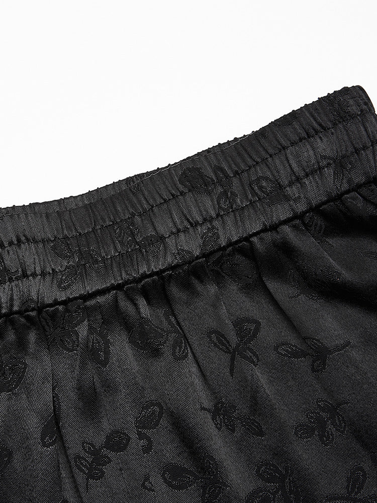 TCH Printed Diamond-Embedded High Waist Shorts