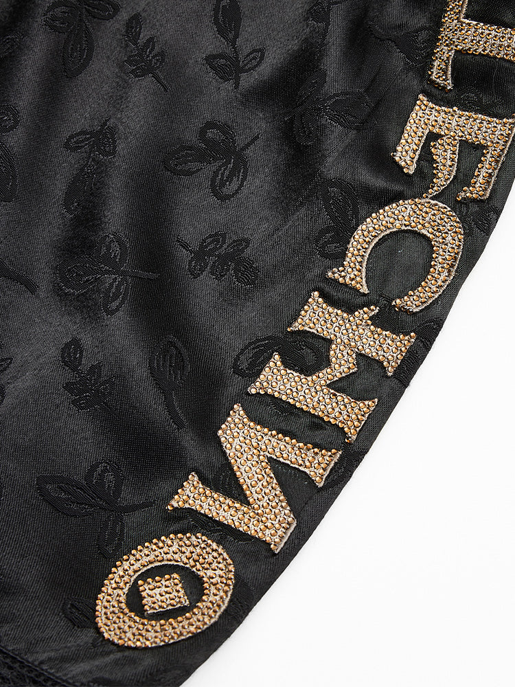 TCH Printed Diamond-Embedded High Waist Shorts