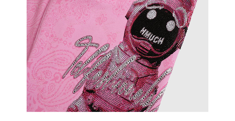 TCH Printed Rhinestone Pink Pants