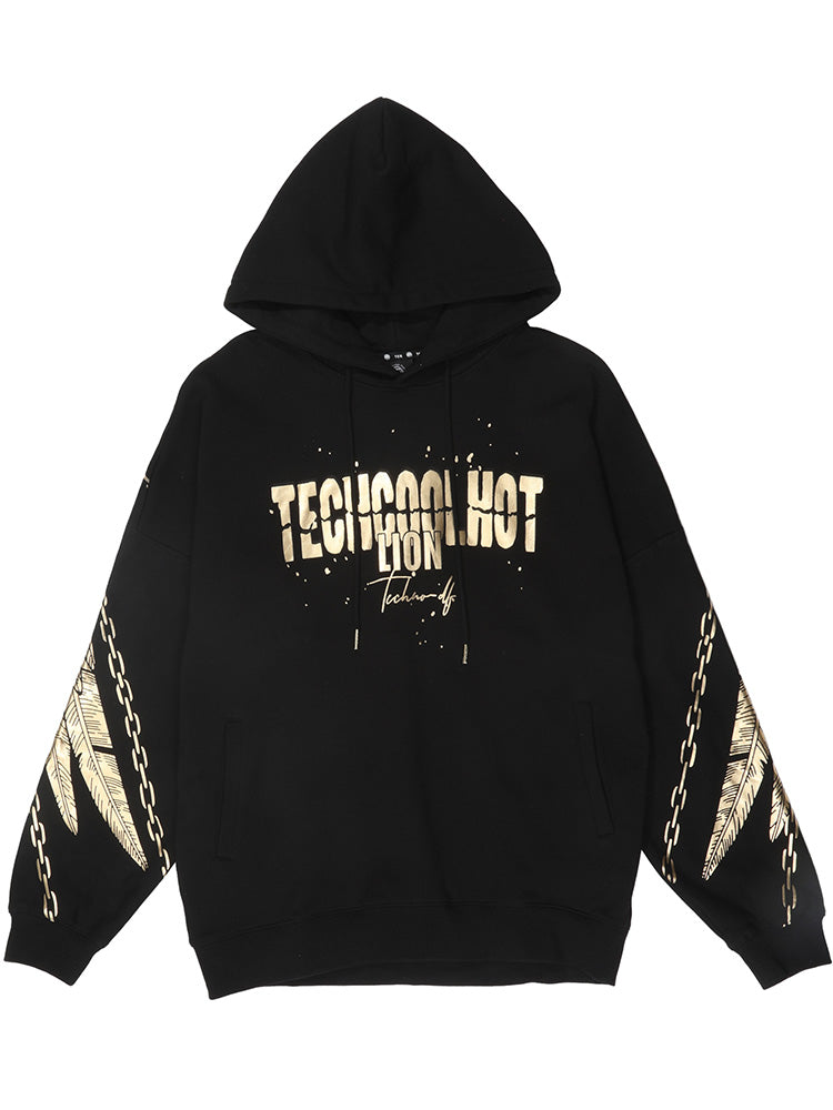TCH Wing Print Cotton Hooded Sweatshirt