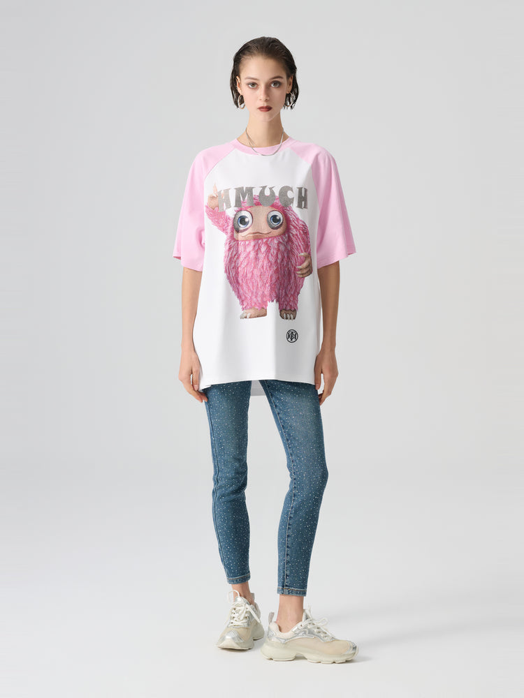 TCH Graphic Rhinestone Patch Crew Neck T-Shirt