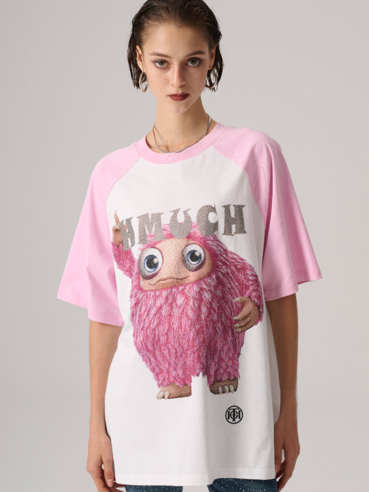 TCH Graphic Rhinestone Patch Crew Neck T-Shirt