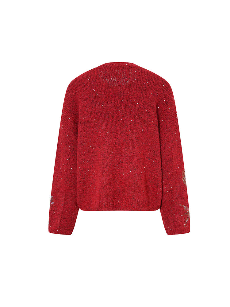tch 2026 sparkle rhinestone graphic party knit sweater red HighEnd Luxury Streetwear Brand Official Showcase