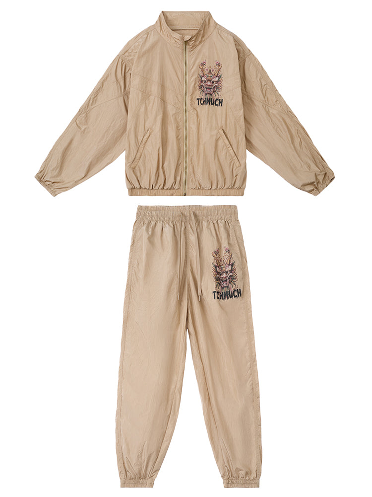 tch 2 piece outfits graphics nylon tracksuit set khaki1 HighEnd Luxury Streetwear Brand Official Showcase