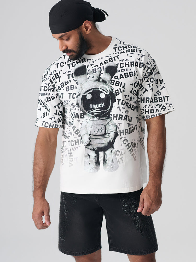 tch all-over letter graphic rhinestone t-shirt white HighEnd Luxury Streetwear Brand Official Showcase