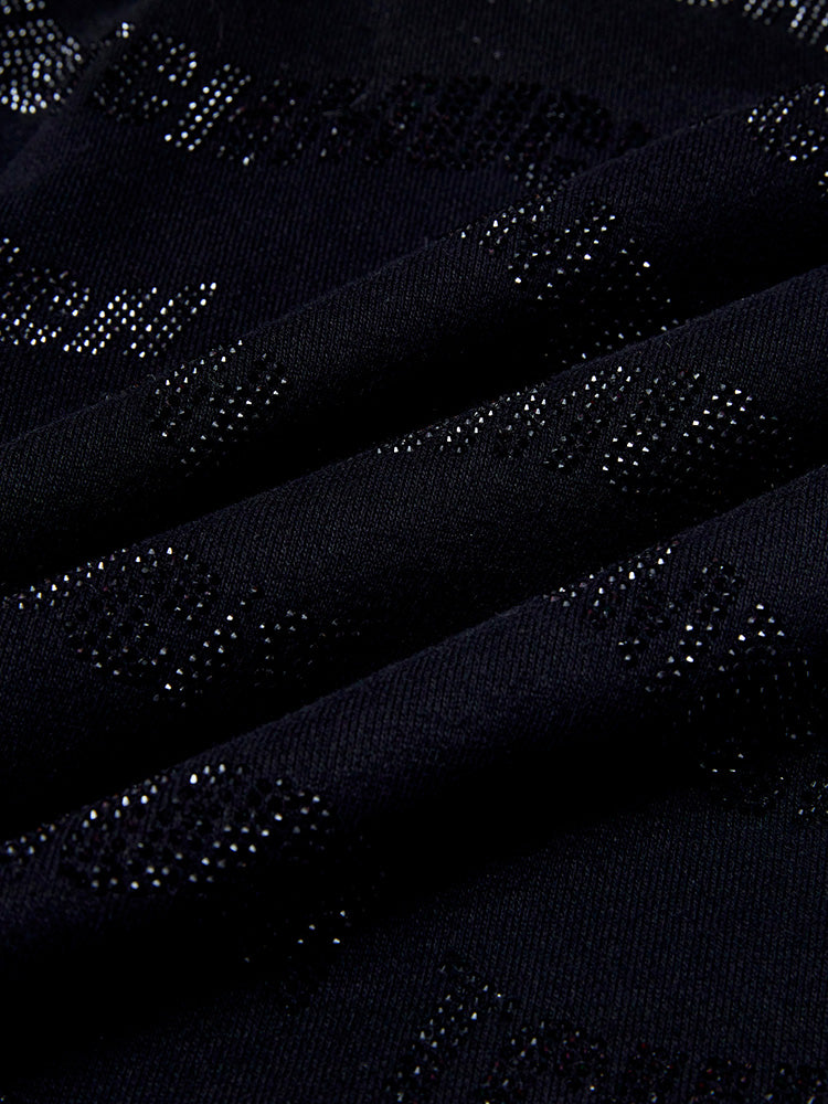 tch all over rhinestone letter print jogger black HighEnd Luxury Streetwear Brand Official Showcase