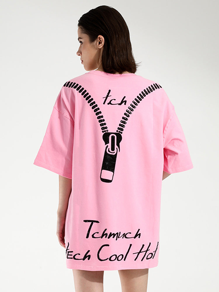 tch bear rhinestone short sleeve t-shirt in pink pink HighEnd Luxury Streetwear Brand Official Showcase