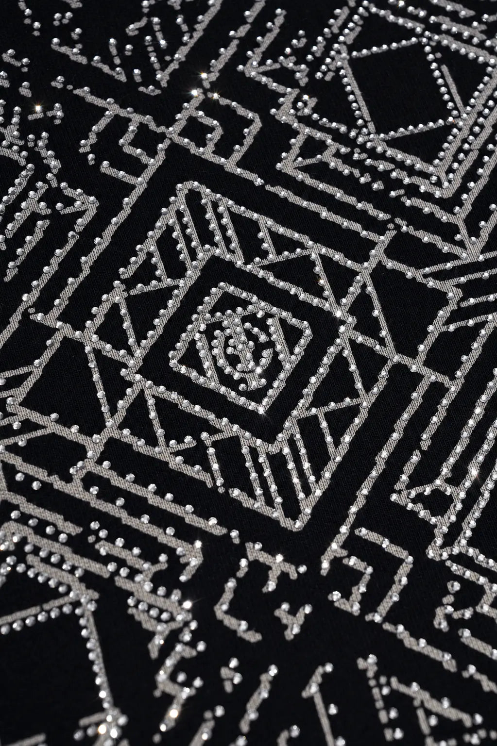 TCH Black Geometric Pattern Crewneck Sweatshirt Luxury Streetwear Brand Official Showcase