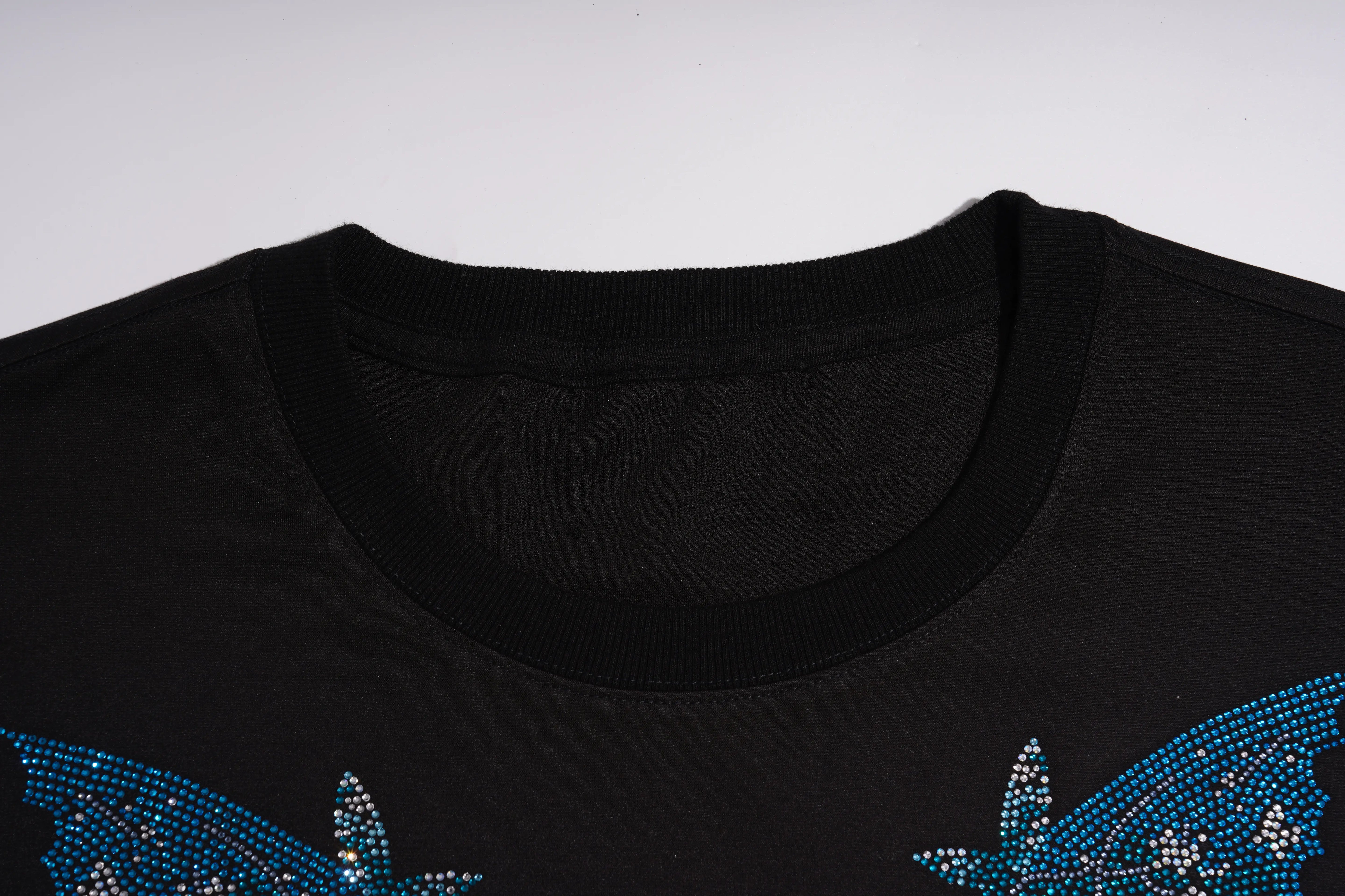 TCH Blue Butterfly Rhinestone Oversized T-Shirt Dress Luxury Streetwear Brand Official Showcase