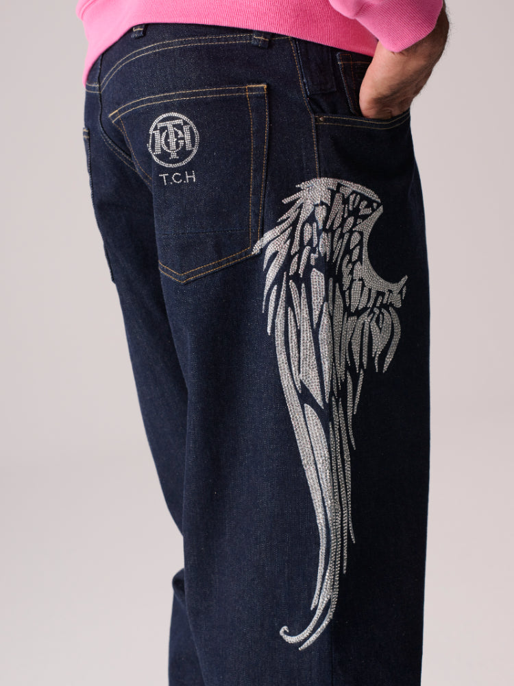 tch casual wide leg denim jeans blue HighEnd Luxury Streetwear Brand Official Showcase