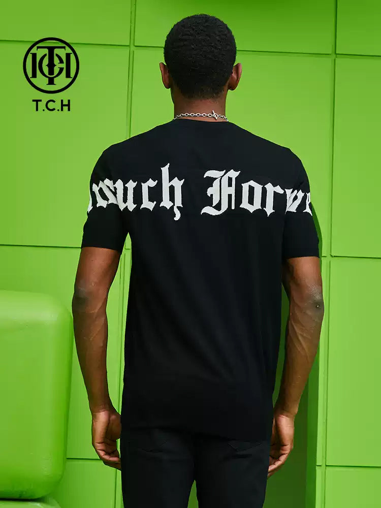 tch cheetah rhinestone knit t-shirt black HighEnd Luxury Streetwear Brand Official Showcase