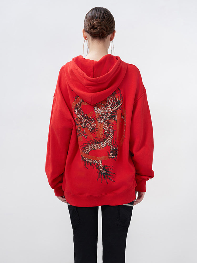 tch cotton dragon rhinestone hoodie red HighEnd Luxury Streetwear Brand Official Showcase
