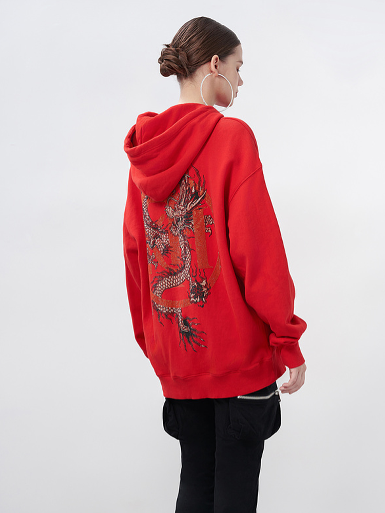 tch cotton dragon rhinestone hoodie red HighEnd Luxury Streetwear Brand Official Showcase