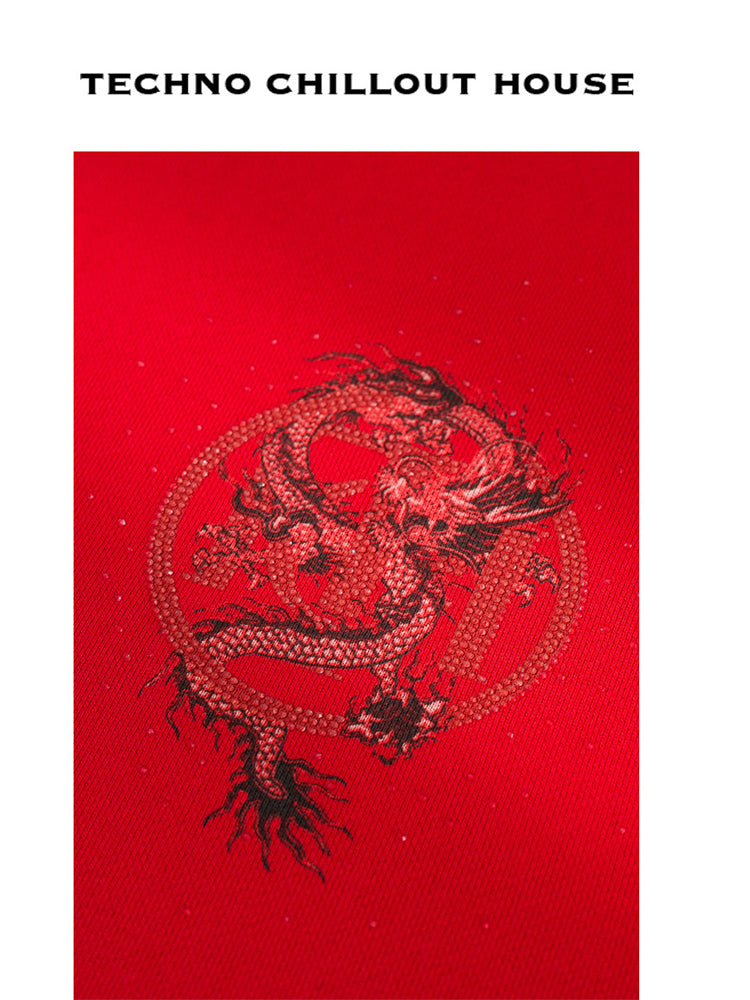 tch cotton dragon rhinestone hoodie red HighEnd Luxury Streetwear Brand Official Showcase