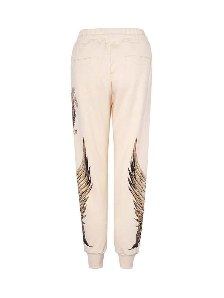 TCH Cotton Rhinestone Dragon Wings Jogger beige HighEnd Luxury Streetwear Brand Official Showcase