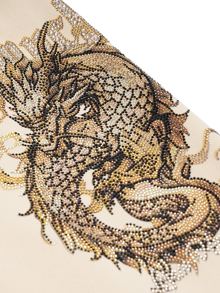 TCH Cotton Rhinestone Dragon Wings Jogger beige HighEnd Luxury Streetwear Brand Official Showcase